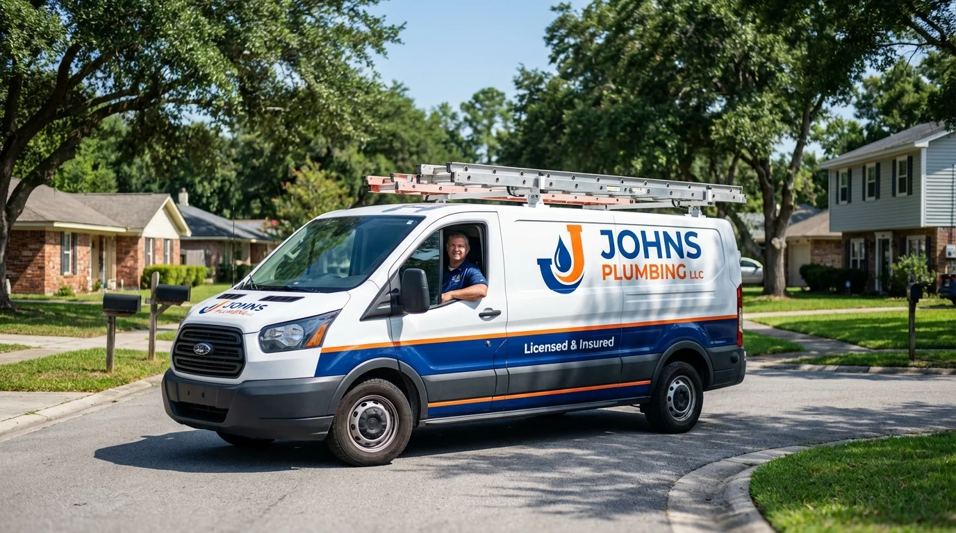 Johns Plumbing LLC service van in Somerset, PA