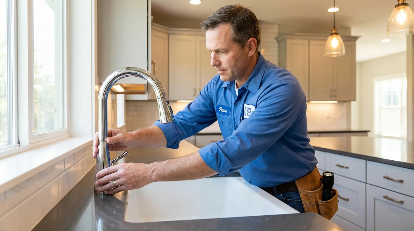 Kitchen faucet installation by Johns Plumbing LLC in Somerset